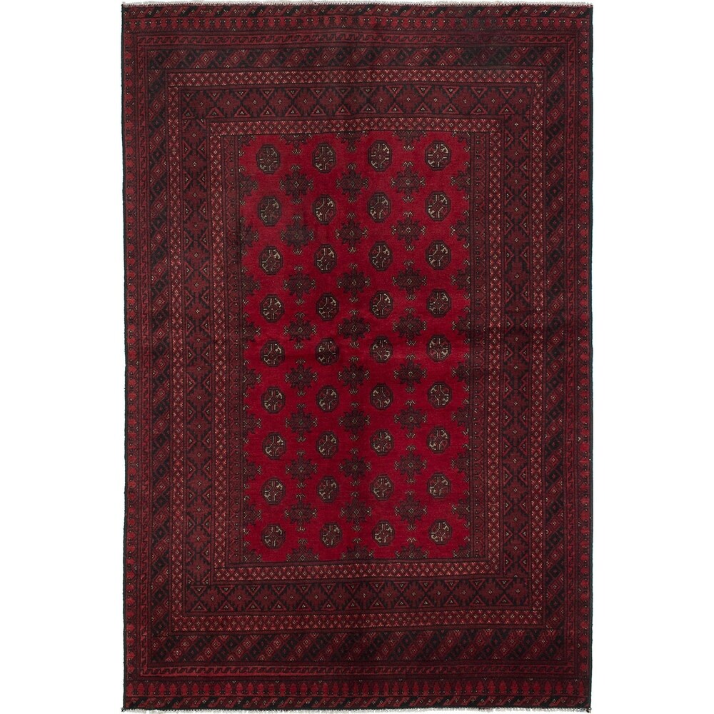 eCarpetGallery Hand-knotted Khal Mohammadi Red/ Black Wool/ Cotton Rug - 5'3 X 7'9