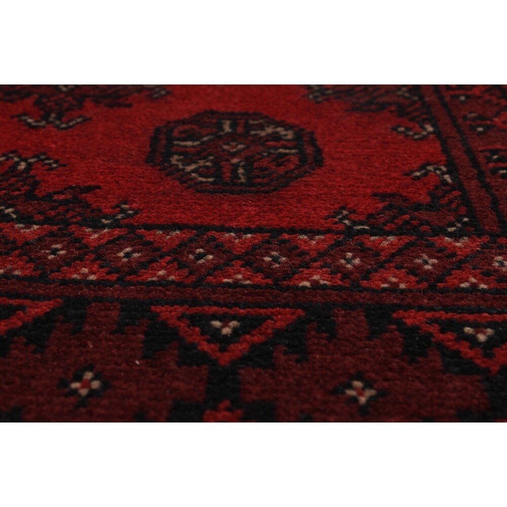 eCarpetGallery Hand-knotted Khal Mohammadi Red/ Black Wool/ Cotton Rug - 5'3 X 7'9