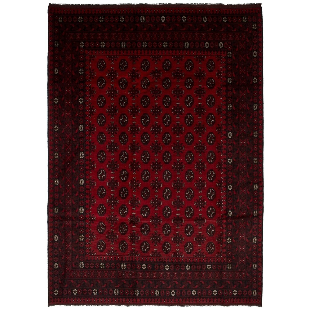 eCarpetGallery Hand-knotted Khal Mohammadi Red Wool Rug - 6'8 x 9'1