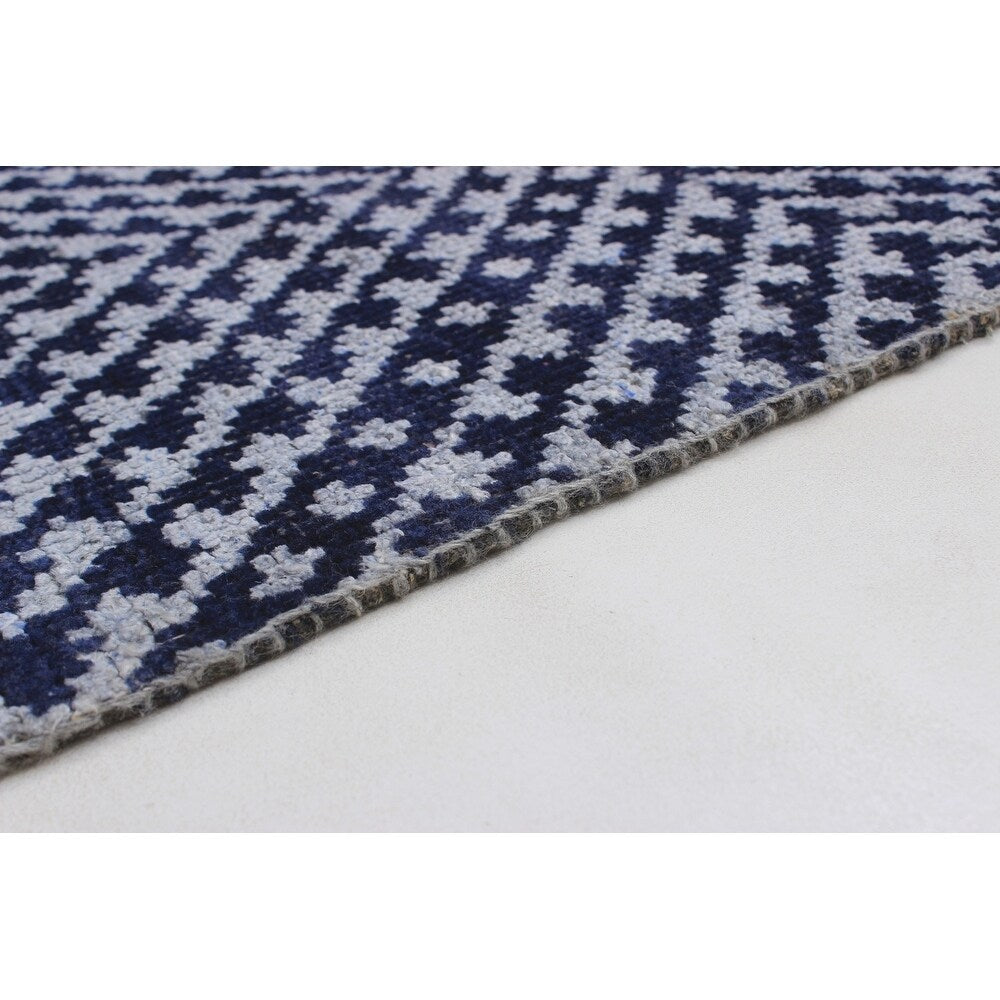 eCarpetGallery Hand-knotted La Seda Dark Navy Rug - 5'3 X 7'9