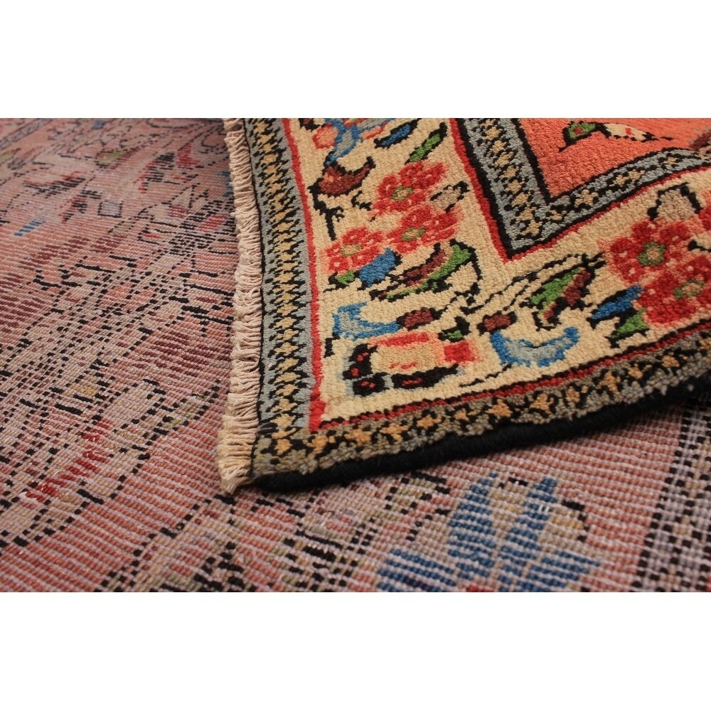eCarpetGallery Hand-knotted Lilihan Dark Copper, Salmon Wool Rug - 3'1 x 9'8