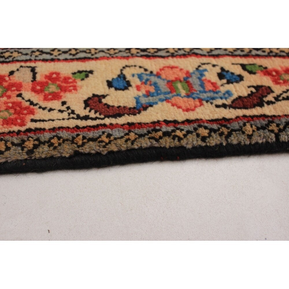 eCarpetGallery Hand-knotted Lilihan Dark Copper, Salmon Wool Rug - 3'1 x 9'8