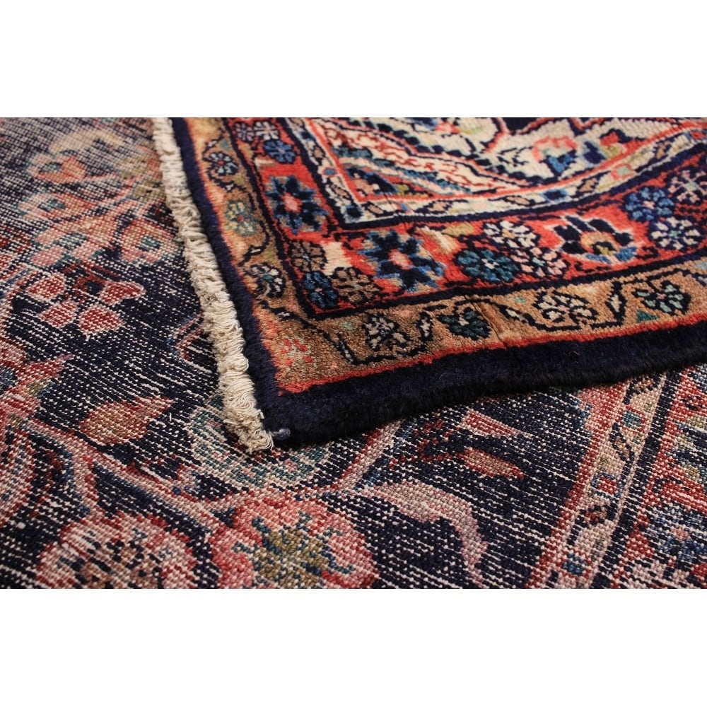 eCarpetGallery Hand-knotted Lilihan Dark Navy Wool Rug - 3'3 x 9'10