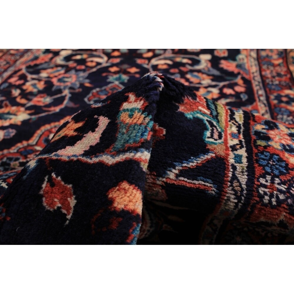 eCarpetGallery Hand-knotted Lilihan Dark Navy Wool Rug - 3'3 x 9'10