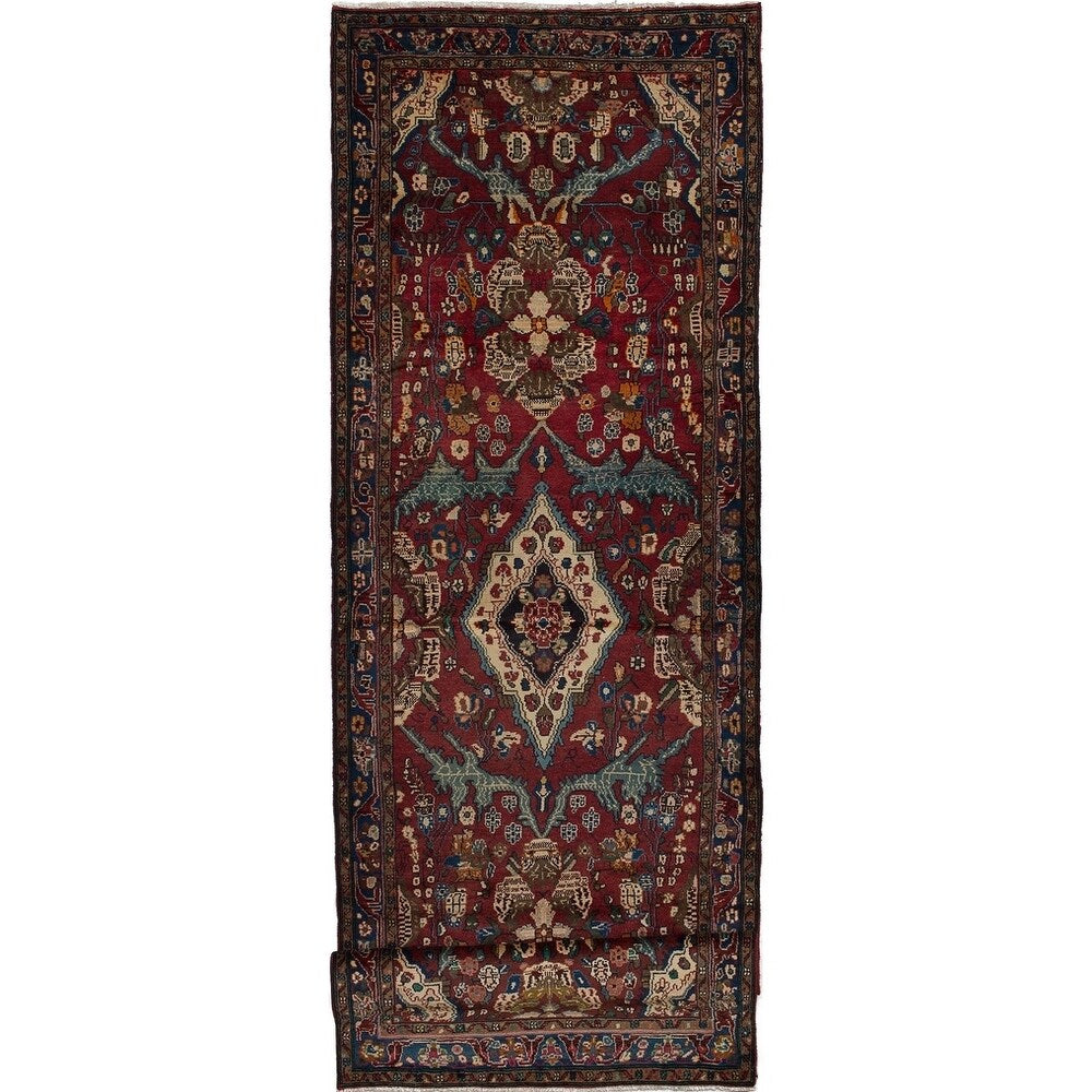 Hand-knotted Lilihan Red Wool Rug - 3'9" x 11'2" Runner/3'9 x 11'2