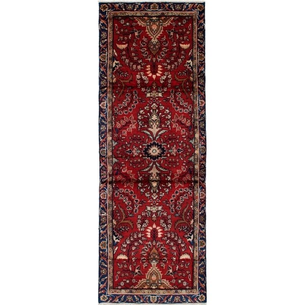 eCarpetGallery Hand-knotted Lilihan Red Wool Rug - 3'1 x 8'8