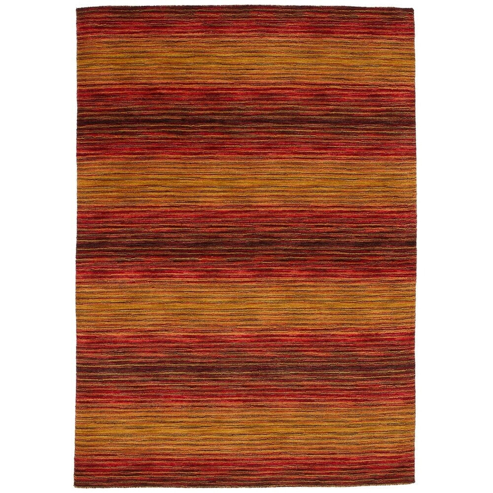 eCarpetGallery Hand-knotted Luribaft Gabbeh Riz Red, Brown Wool Rug - 4'7 x 6'7