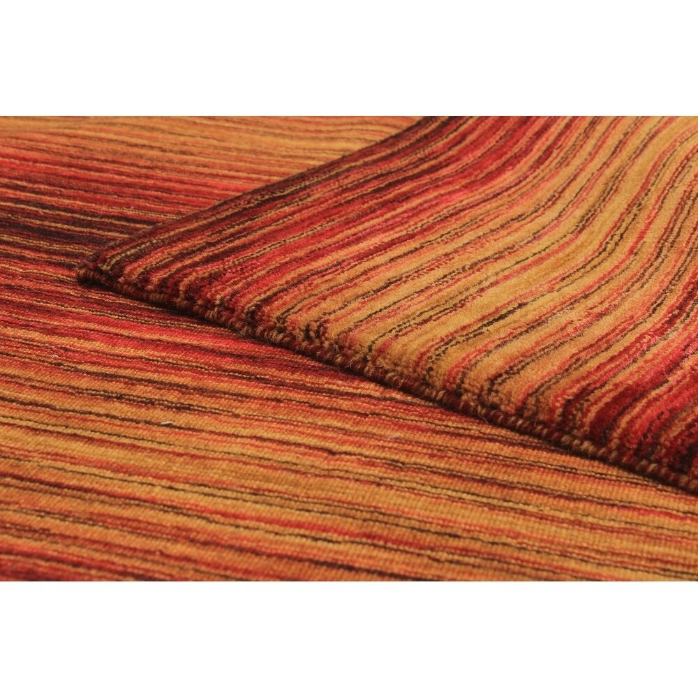 eCarpetGallery Hand-knotted Luribaft Gabbeh Riz Red, Brown Wool Rug - 4'7 x 6'7