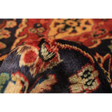 Hand-knotted Mahal Navy Blue Wool Rug - 4'10 x 7'8