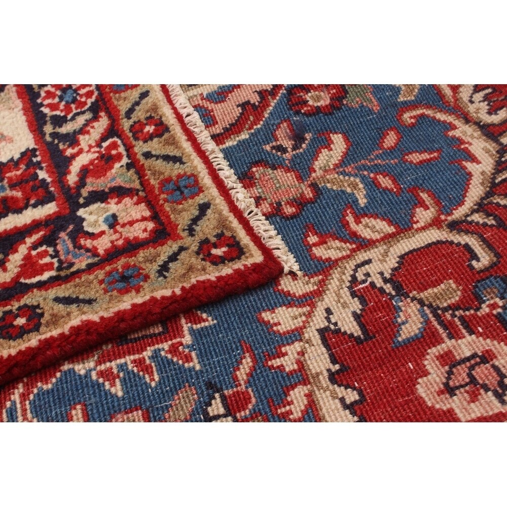 Hand-knotted Mahal Red Wool Rug - 6'10 x 10'1