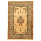 Hand-knotted Melis Vintage Ivory Wool Rug ECARPETGALLERY - 4'7 x 6'11