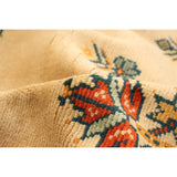 Hand-knotted Melis Vintage Ivory Wool Rug ECARPETGALLERY - 4'7 x 6'11