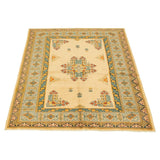 Hand-knotted Melis Vintage Ivory Wool Rug ECARPETGALLERY - 4'7 x 6'11