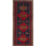 eCarpetGallery Hand-knotted Meshkin Dark Navy, Light Red Wool Rug - 4'0 x 9'1