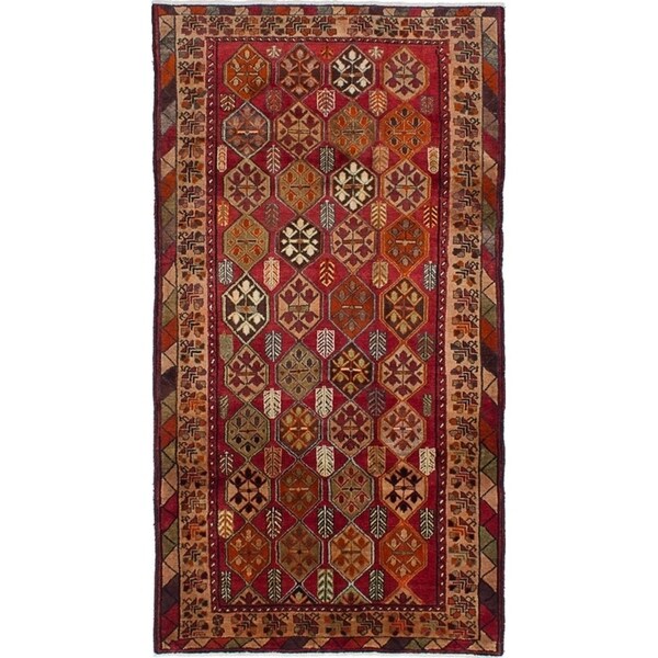 eCarpetGallery Hand-knotted Meshkin Red Wool Rug - 4'9 x 9'3