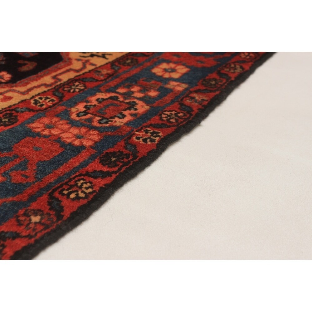 eCarpetGallery Hand-knotted Nahavand Dark Copper, Dark Navy Wool Rug - 4'7 x 7'4