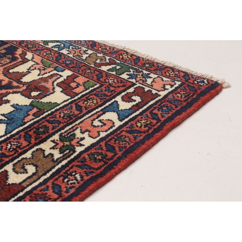 eCarpetGallery Hand-knotted Nahavand Dark Navy Wool Rug - 3'5 x 13'1