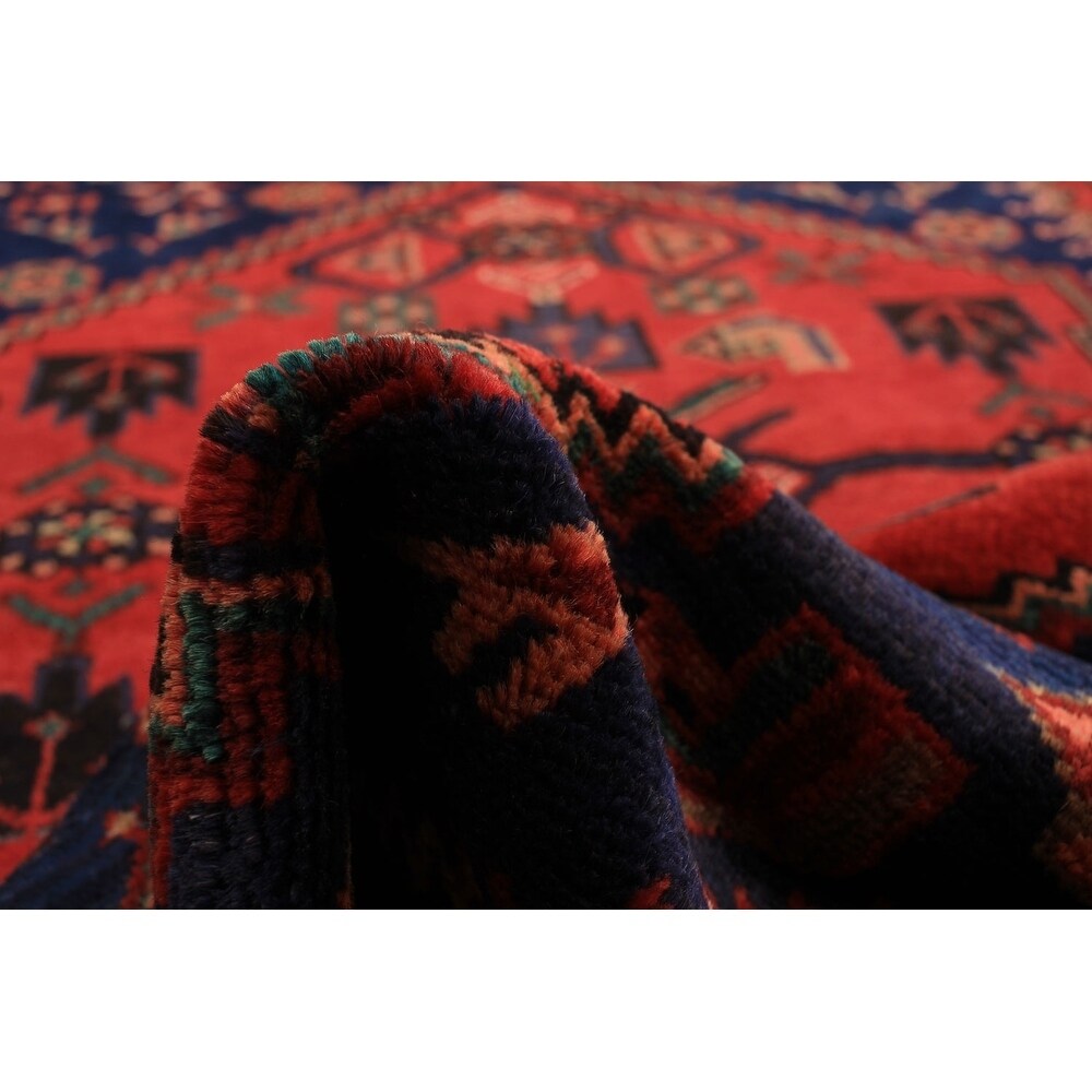 eCarpetGallery Hand-knotted Nahavand Navy Blue, Red Wool Rug - 2'11 x 6'6