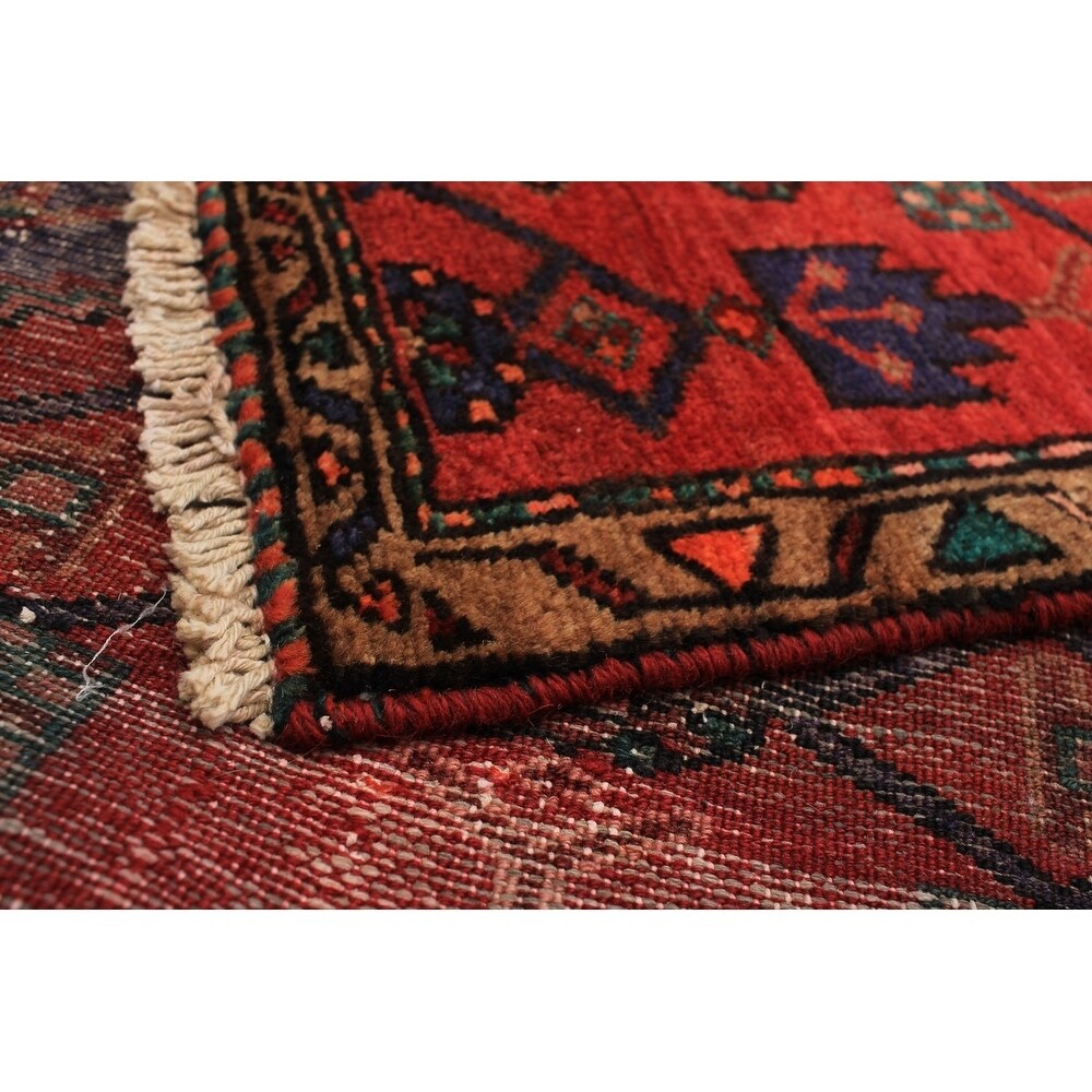 eCarpetGallery Hand-knotted Nahavand Navy Blue, Red Wool Rug - 2'11 x 6'6