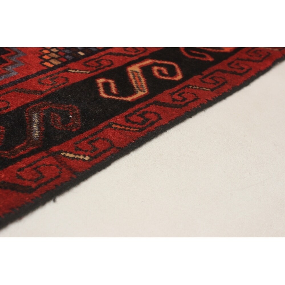 eCarpetGallery Hand-knotted Nahavand Red Wool Rug - 3'2 x 10'2