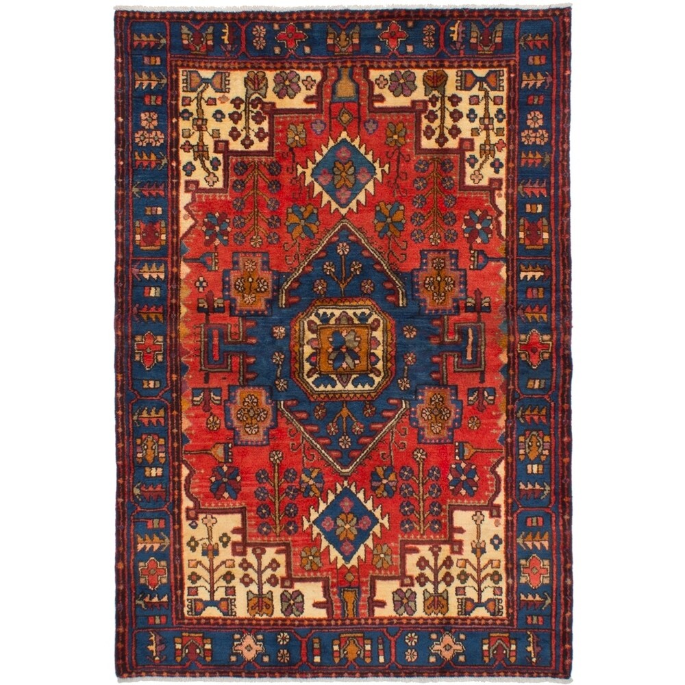 eCarpetGallery Hand-knotted Nahavand Red Wool Rug - 4'6 x 6'8