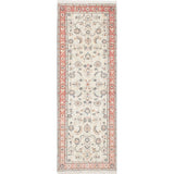 eCarpetGallery Hand-knotted Nain 9La Cream, Light Coral Silk, Wool Rug - 3'2 x 9'1