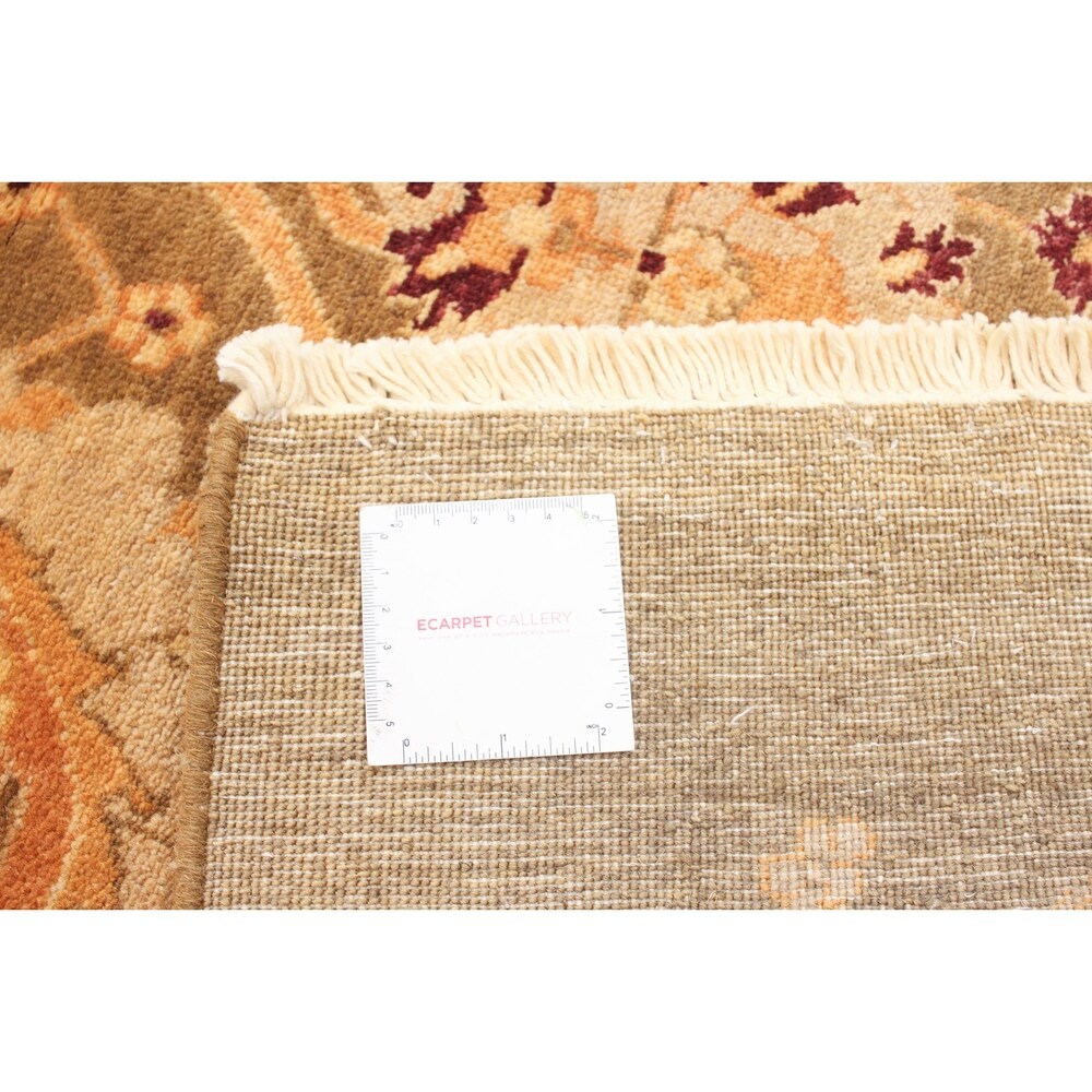 Hand-knotted Pako Persian 18/20 Olive Wool Rug ECARPETGALLERY - 4'1 x 6'0