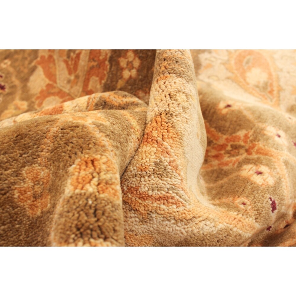 Hand-knotted Pako Persian 18/20 Olive Wool Rug ECARPETGALLERY - 4'1 x 6'0