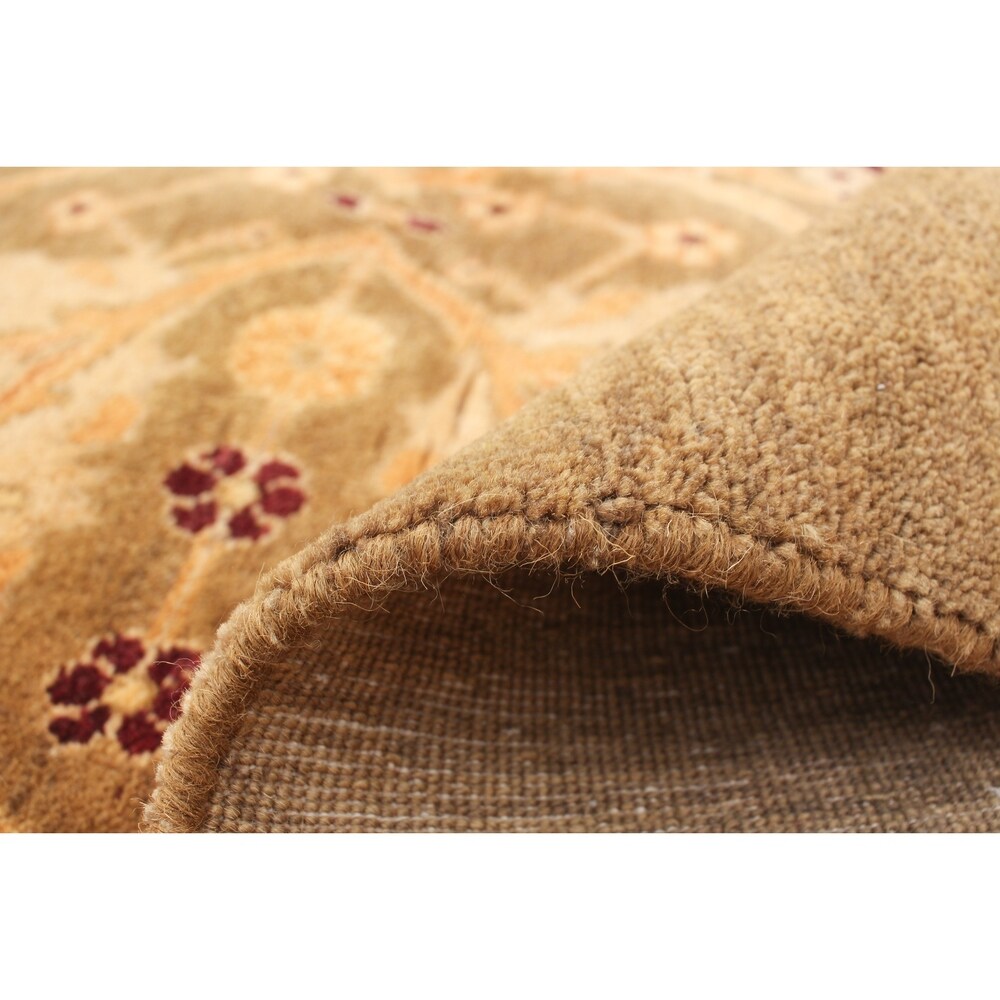 Hand-knotted Pako Persian 18/20 Olive Wool Rug ECARPETGALLERY - 4'1 x 6'0