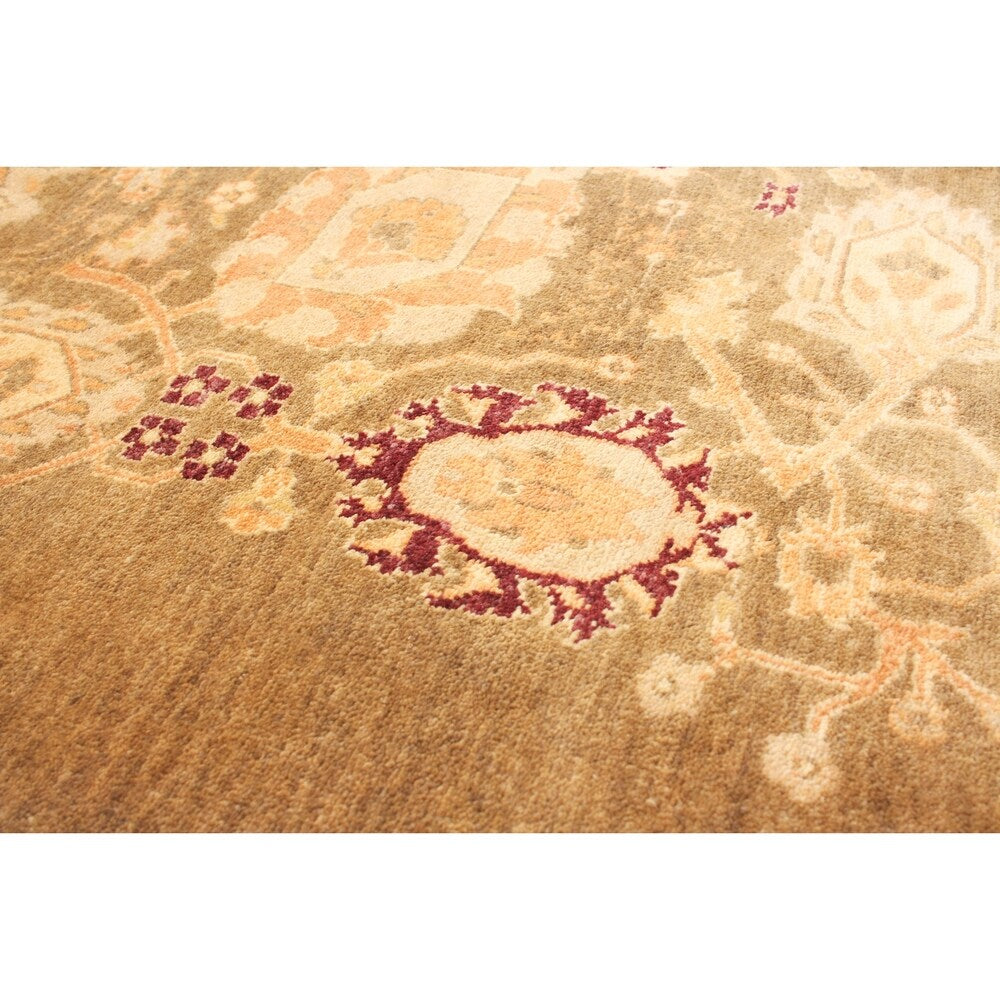 Hand-knotted Pako Persian 18/20 Olive Wool Rug ECARPETGALLERY - 4'1 x 6'0