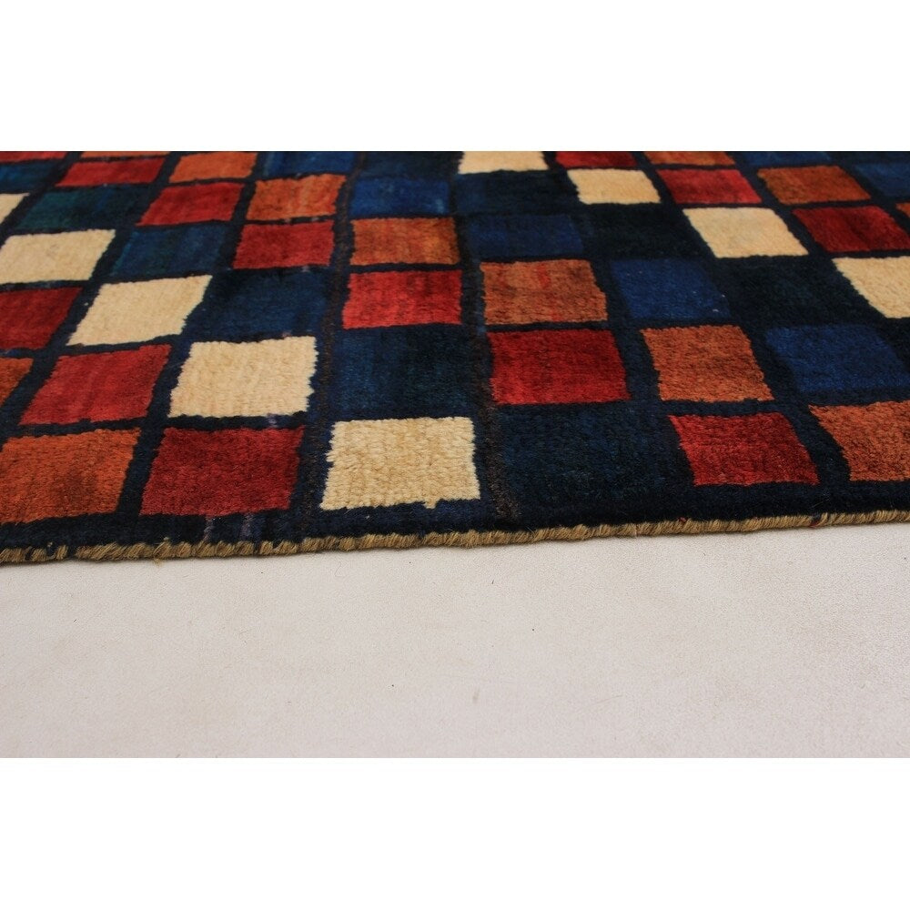 eCarpetGallery Hand-knotted Persian Gabbeh Dark Blue Wool Rug - 3'3 x 5'11