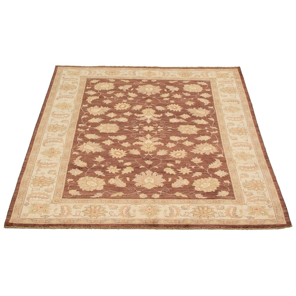 eCarpetGallery Hand-knotted Peshawar Oushak Brown Wool Rug - 6'10 x 9'10