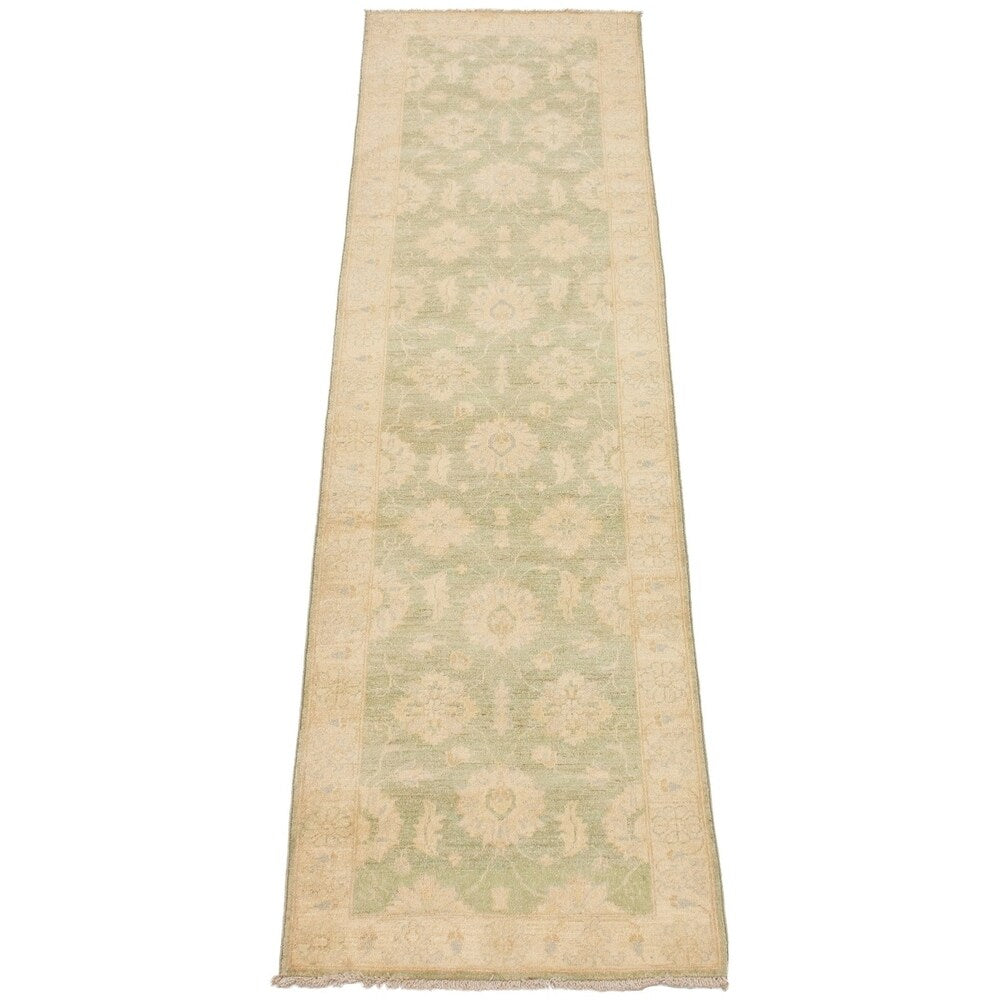 Hand-knotted Peshawar Oushak Gold Wool Rug - 2'9 x 9'10/2'9" x 9'10" Runner