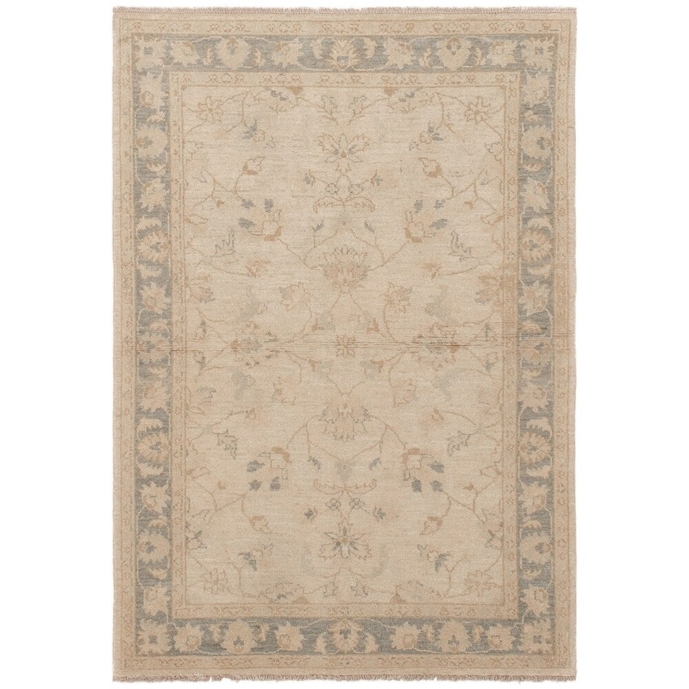 eCarpetGallery Hand-knotted Peshawar Oushak Light Gold Wool Rug - 4'0 x 5'10