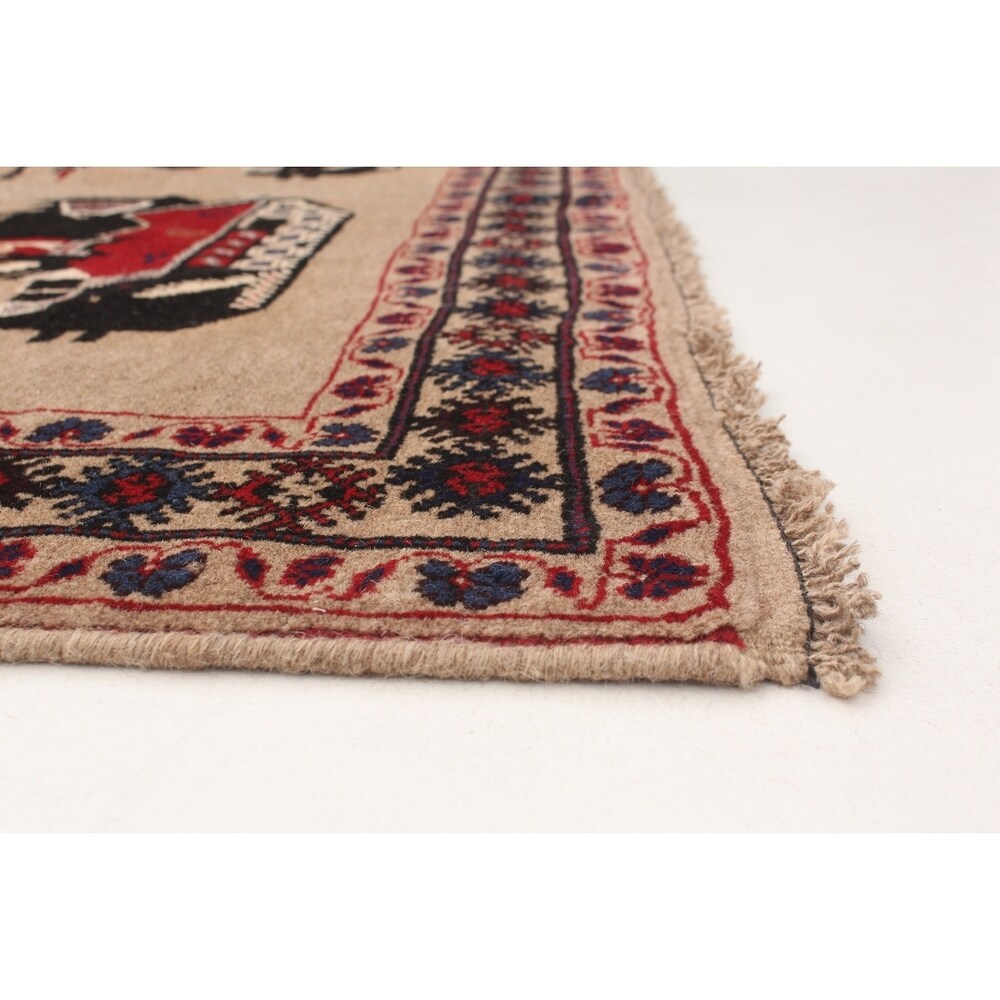 eCarpetGallery Hand-knotted Rare War Tan Wool Rug - 6'7 x 9'5