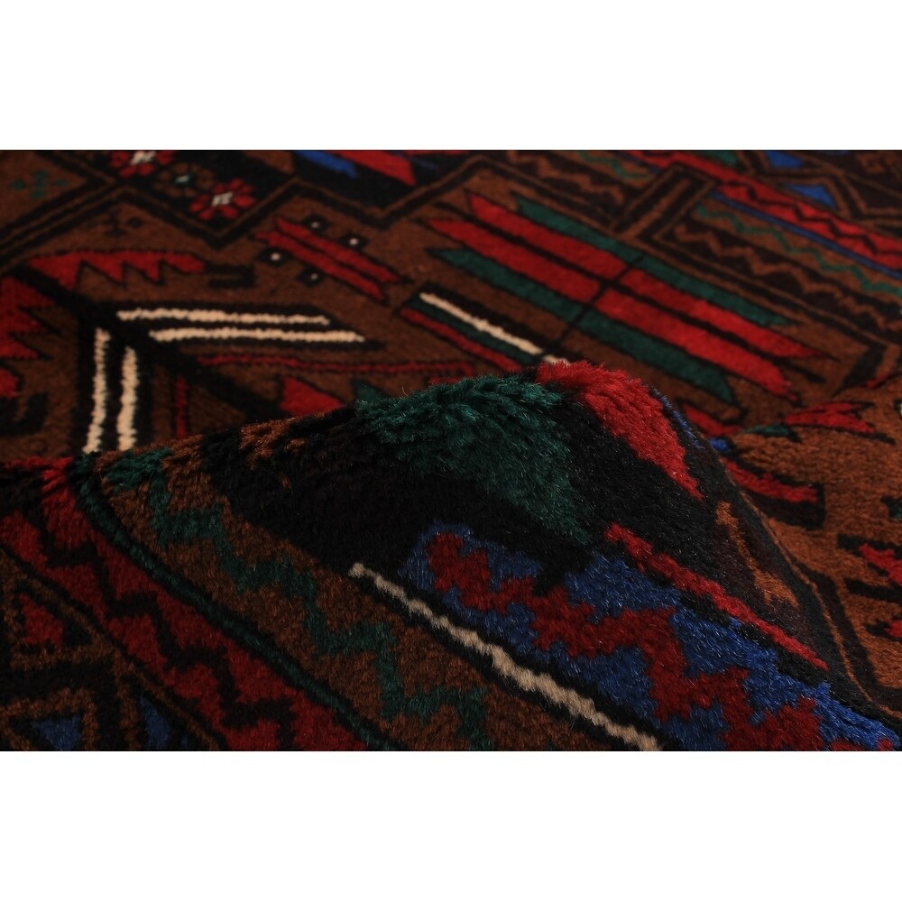 eCarpetGallery Hand-knotted Royal Baluch Brown, Red Wool Rug - 3'9 x 5'11