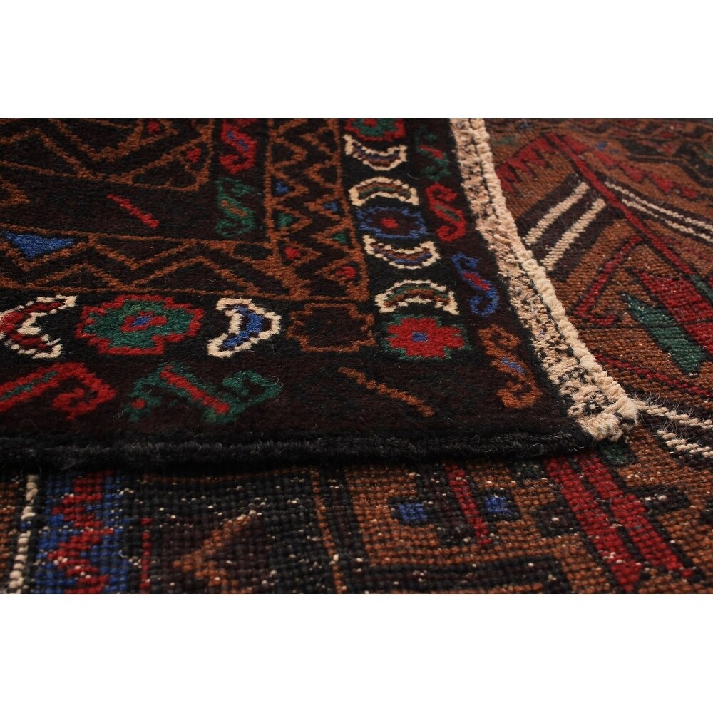 eCarpetGallery Hand-knotted Royal Baluch Brown, Red Wool Rug - 3'9 x 5'11
