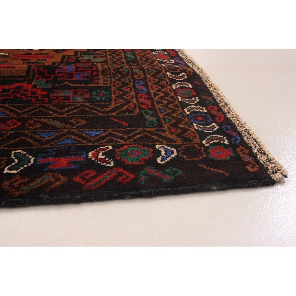 eCarpetGallery Hand-knotted Royal Baluch Brown, Red Wool Rug - 3'9 x 5'11