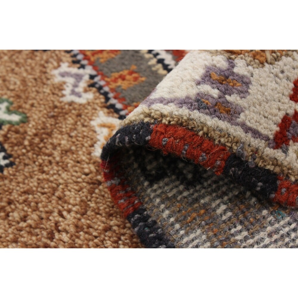 Hand-knotted Royal Kazak Brown Wool Rug - 2'1 x 3'0/2'1" x 3'0"
