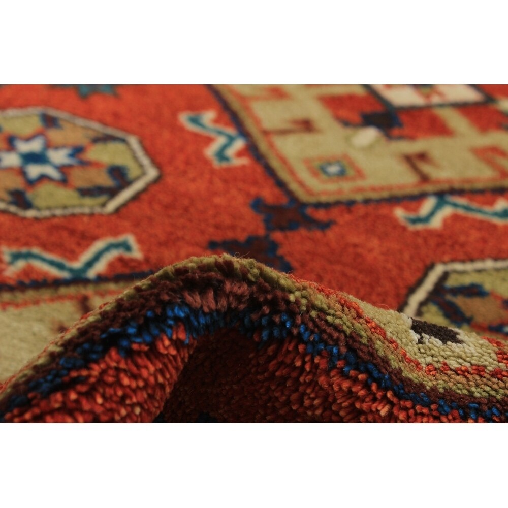 Hand-knotted Royal Kazak Copper Wool Rug - 4'0 x 6'1/4'0" x 6'1"