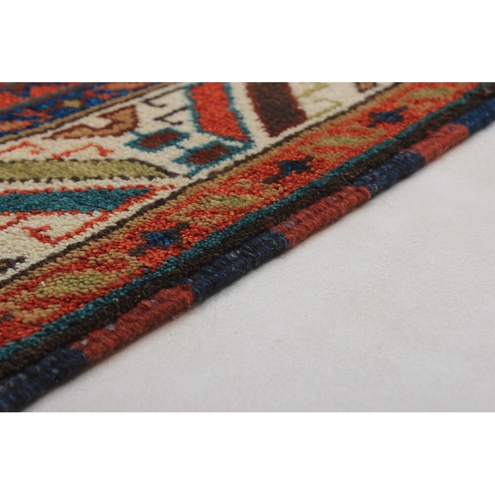 Hand-knotted Royal Kazak Copper Wool Rug - 4'0 x 6'1/4'0" x 6'1"