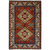 Hand-knotted Royal Kazak Copper Wool Rug - 4'0 x 6'1/4'0" x 6'1"