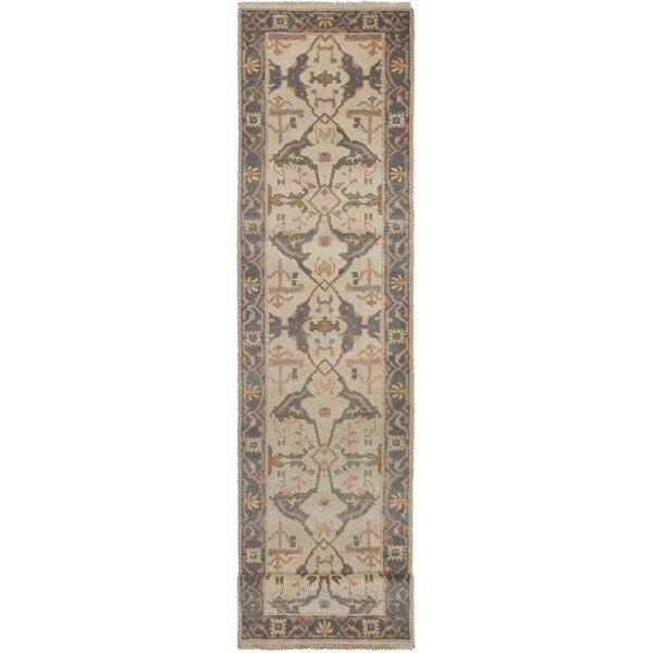 eCarpetGallery Hand-knotted Royal Ushak Cream Wool Rug - 2'6 x 11'9