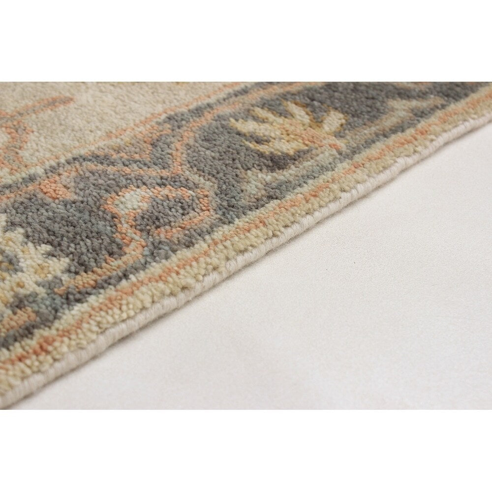 eCarpetGallery Hand-knotted Royal Ushak Cream Wool Rug - 2'6 x 11'9