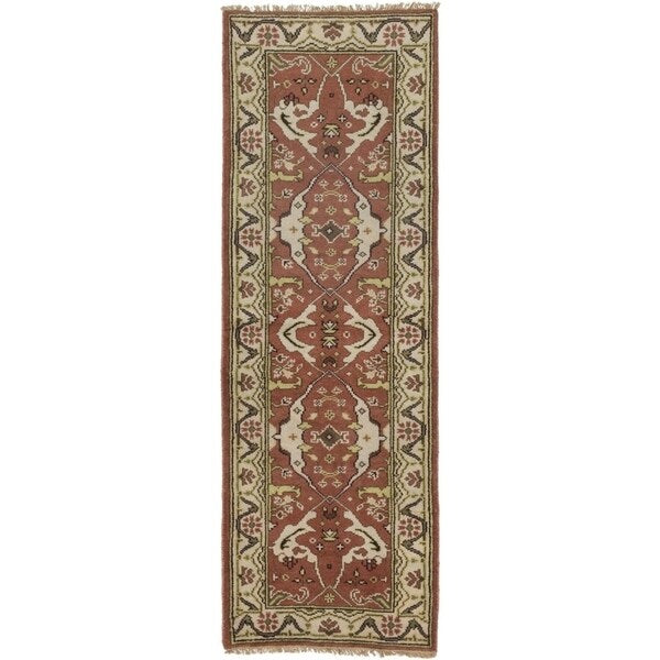 eCarpetGallery Hand-knotted Royal Ushak Dark Orange Wool Rug - 2'8 x 7'9