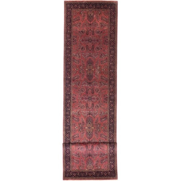 eCarpetGallery Hand-knotted Sarough Copper Wool Rug - 3'7 x 16'7