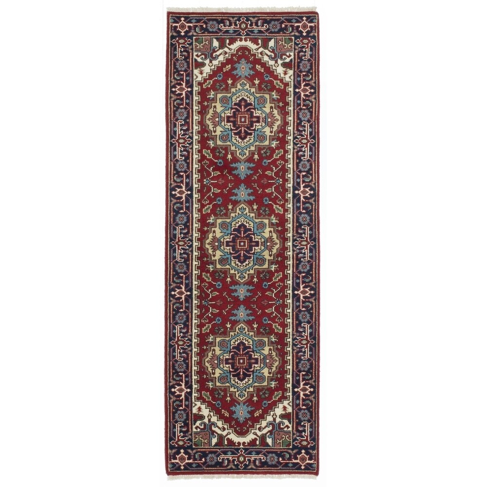 eCarpetGallery Hand-knotted Serapi Heritage Dark Red Wool Rug (2'7 x 8'0)