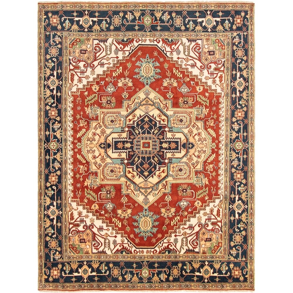 eCarpetGallery Hand-knotted Serapi Heritage Dark Red Wool Rug - 8'10 x 11'8