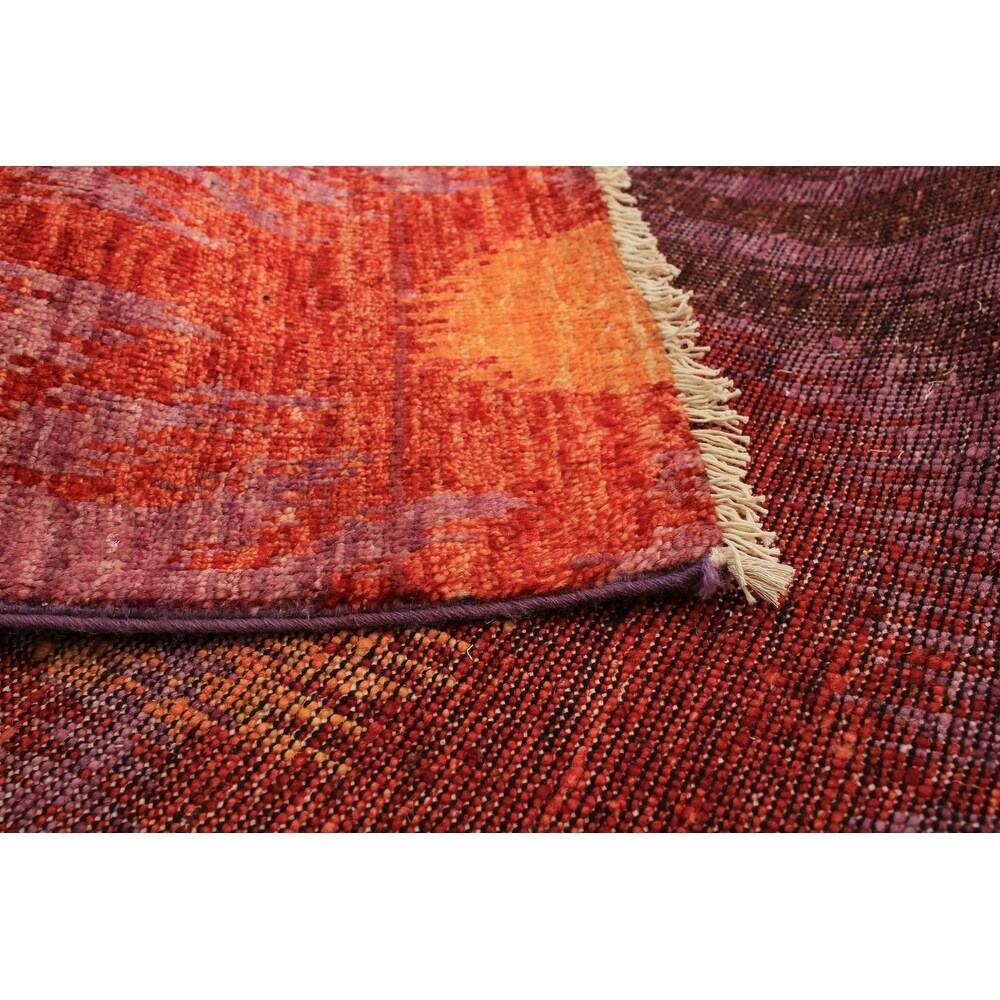 eCarpetGallery Hand-knotted Shalimar Dark Copper, Violet Wool Rug - 4'0 x 6'1
