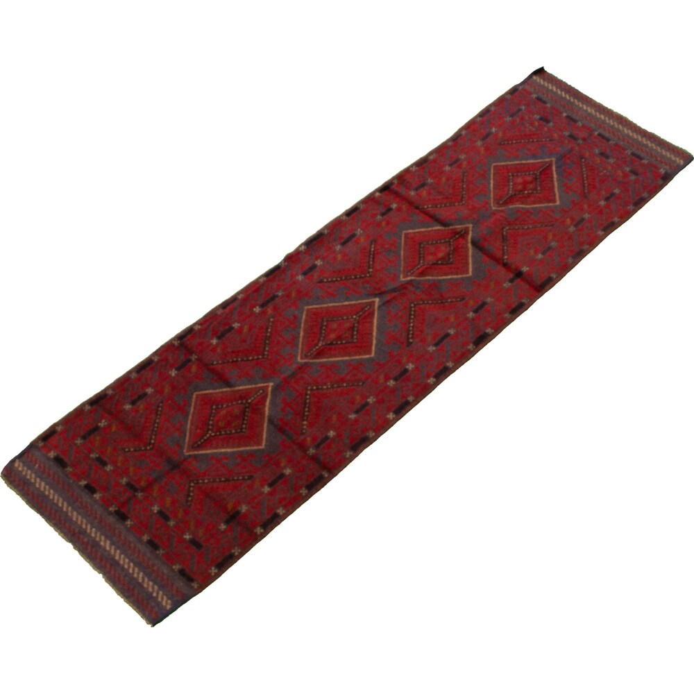 Hand-knotted Tajik Caucasian Red Wool Rug - 2'4" x 8'3" Runner/2'4 x 8'3